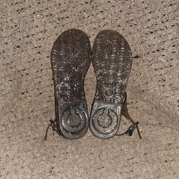 COACH Hilda Smoke Clear Beaded Glitter Thong Jelly Sandals-Sz 7-Excellent - Picture 7 of 7
